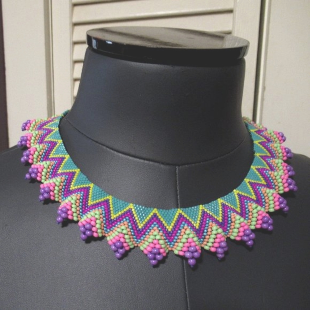 Hand stitched Collar Necklace